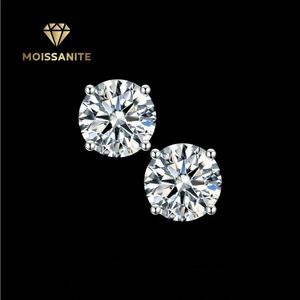 $100.00 Retail 0.25 Carat Moissanite 925 Sterling Silver Stud Earrings